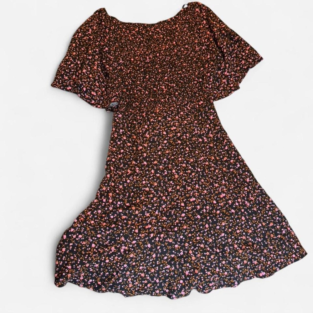 Free People Floral Lace-Up Mini Dress